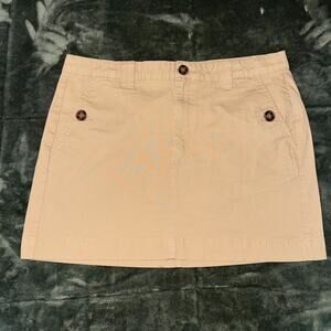 Wild Fable Straight & Pencil Skirt Women's 12 Beige Cotton Flat Front Casual